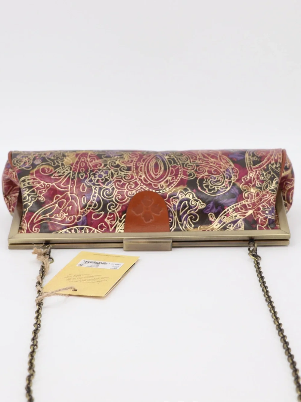 New Patricia Nash Athena Leather Convertible Shoulder Bag Clutch Paisley